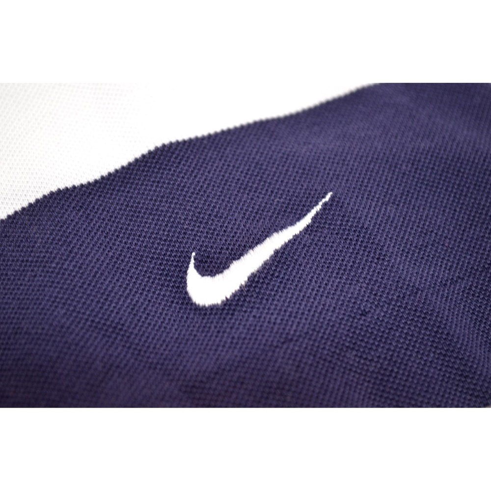 Nike Rugby Style Polo‎ Shirt Mens XL Colorblock Striped Navy Blue & White - Picture 12 of 16